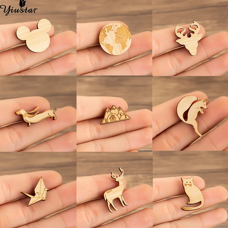 

Yiustar Hello Kitty Sweet Charming Pin Wooden Brooch Pin Exquisite Cute Love Woodland Lapel Pin for Women Kids Girls Party Gifts