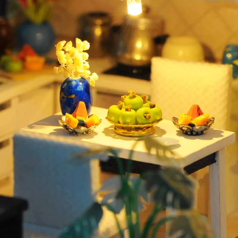 Furniture Doll House Wooden Miniature DIY DollHouse Furniture Kit Assemble with Dust Cover Doll Home Toys For Christmas Gift Furniture Doll House Wooden Miniature DIY DollHouse Furniture Kit Assemble with Dust Cover Doll Home Toys For Christmas Gift