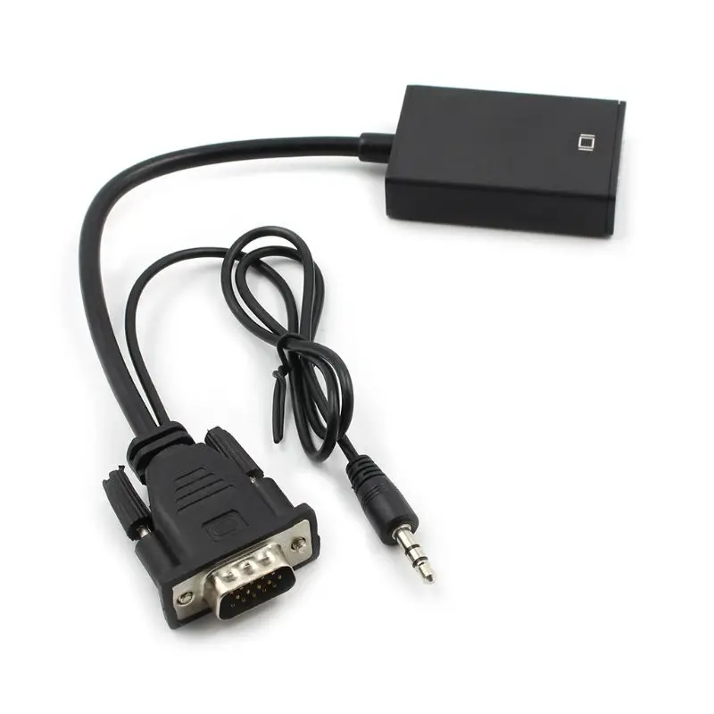 1 шт. новый VGA мужчина к HDMI Женский конвертер Кабель-адаптер с аудио выходом 1080P для ПК ноутбук к HDTV проектору r10