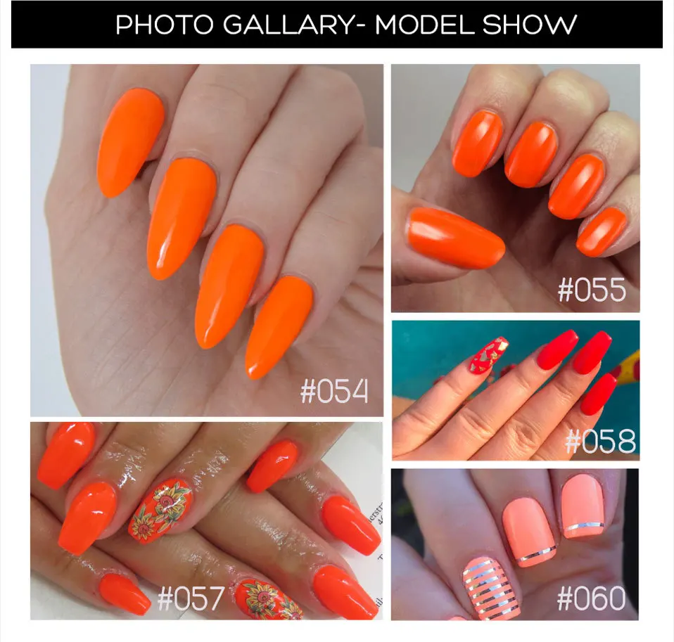 Beautilux Brand 1pc Organic Neon Yellow Orange Color Gel Polish Nail Art Gel Lacquer Nails Gel Varnish Esmaltes 10ml (4)