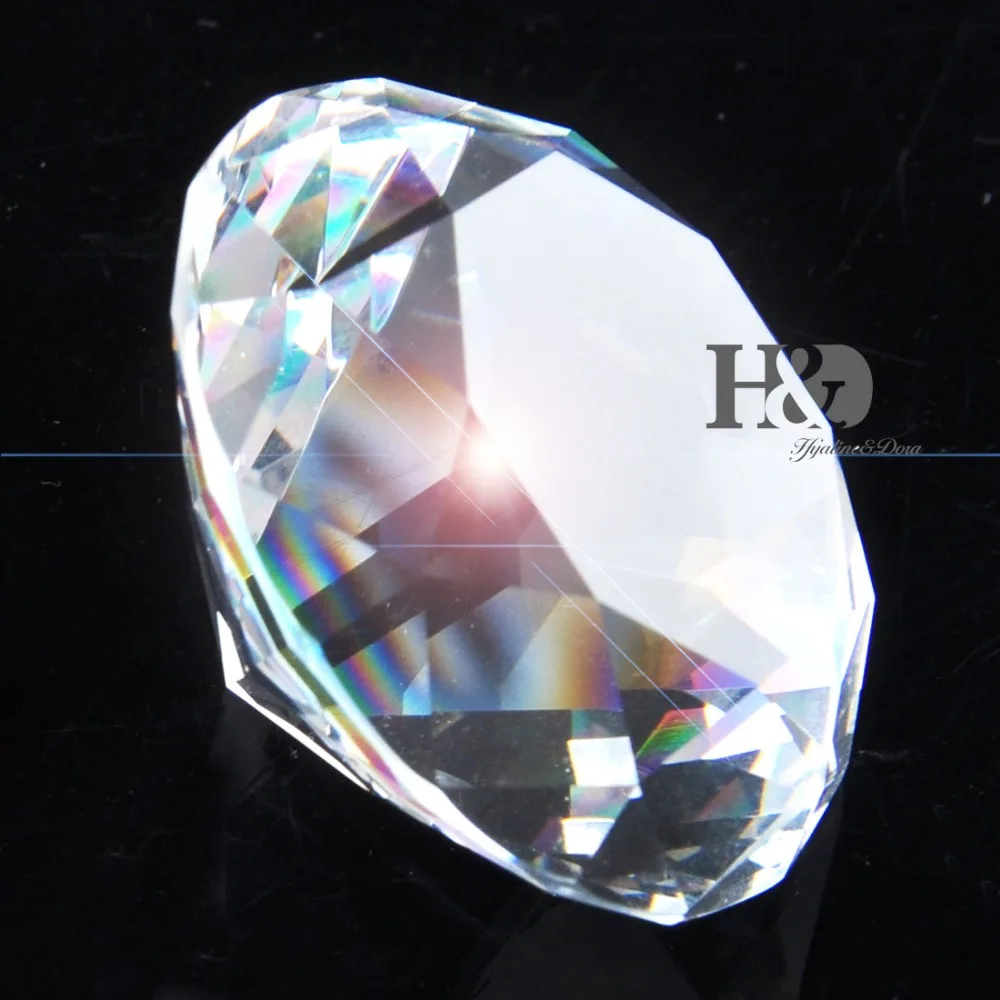 H&D 40mm Crystal Diamond Glass Shaped Home Accent Decoration Paperweight Gift,Pack of 2 H&D 40mm Crystal Diamond Glass Shaped Home Accent Decoration Paperweight Gift,Pack of 2