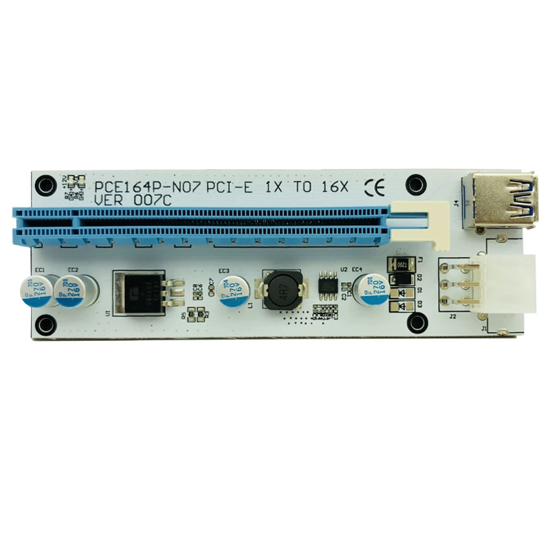 100 шт оптом 007C USB 3 0 PCI E Express 1x к 16x расширитель переходника карта SATA 15pin 6pin кабель