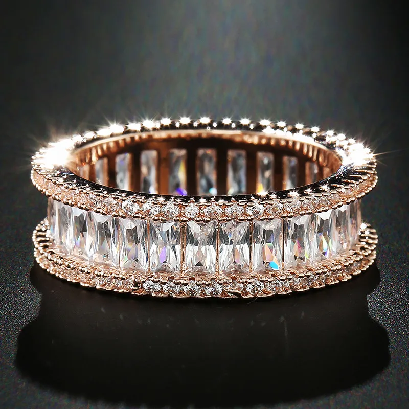 Модные кольца для женщин, кольцо из белого золота, обручальное кольцо с цирконием, ювелирные изделия для женщин, подарки