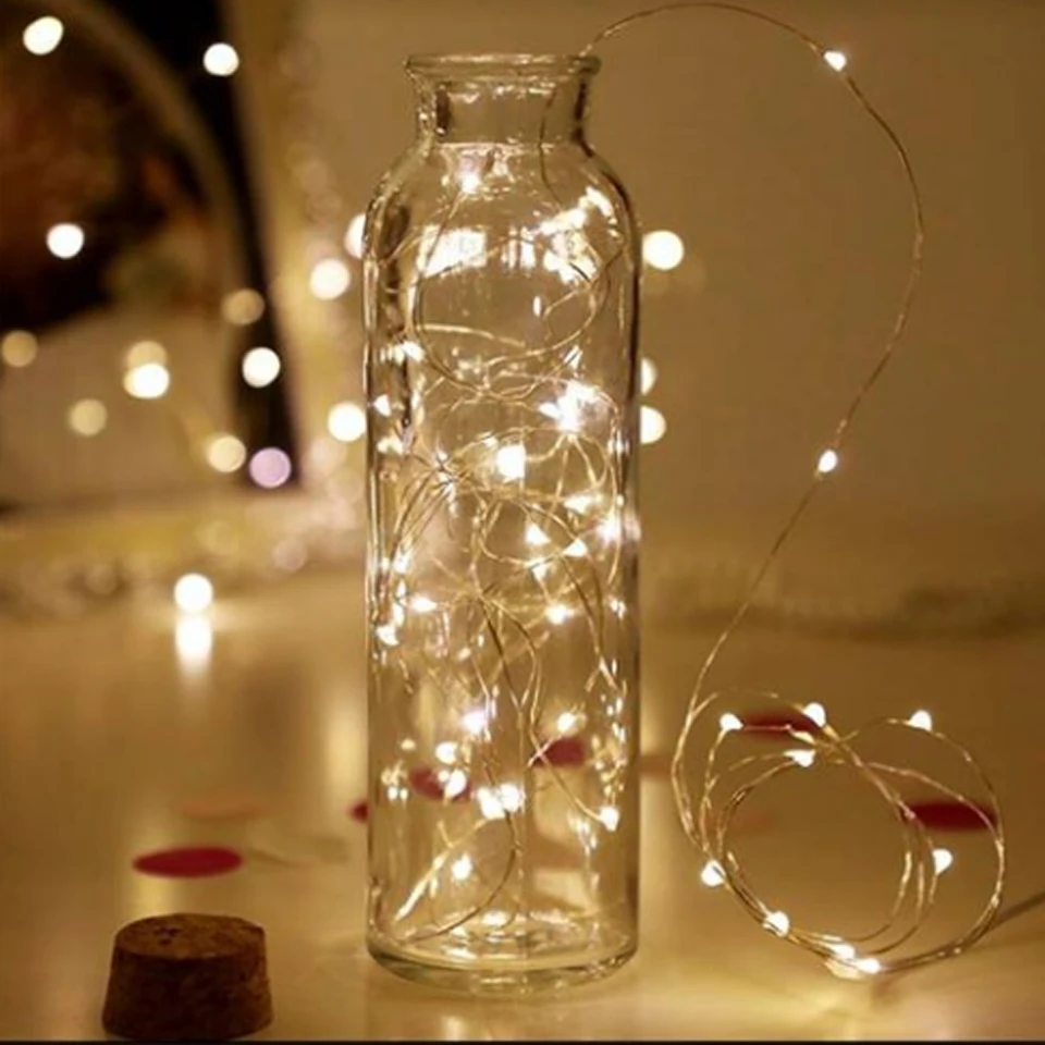 

2m 20-LED Copper Wire String Light with Bottle Stopper Led Lights Cork light string Decoration Fairy Lamp Party Wedding