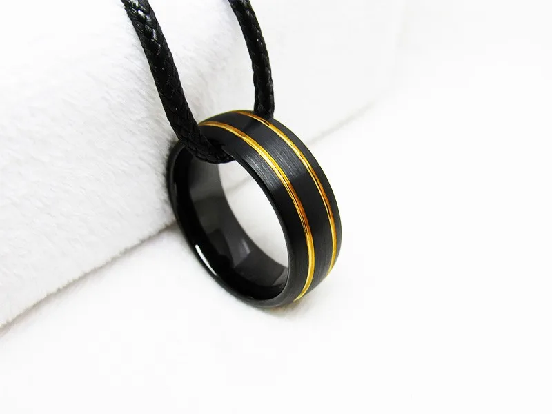 Новая модель черная и желтая Золотая кисть вольфрамовое кольцо для мужчин модное Ювелирное кольцо 8 мм