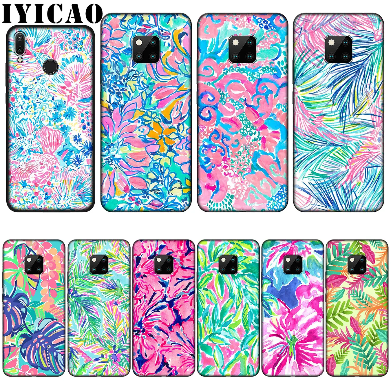 Силиконовый мягкий чехол IYICAO с розовыми песками Lily Pulitzer для huawei Nova 3 3i 2i mate 20 10 Pro Lite