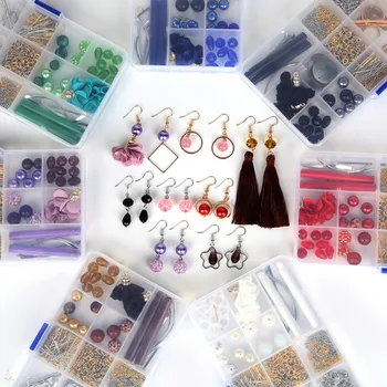 

15 Grid/Box Kit Multicolor Tassel Charm Acrylic DIY Beads Hooks Pendant For DIY Earring Making Jewelry Accessories