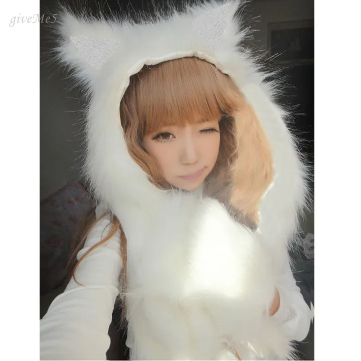 

New Arrival Women Fur Hat Ladies Animal Cap Faux Fur One Piece Cartoon Cap Beaniest Warm Hat Dropshiping 50