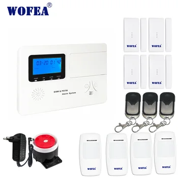 

wofea home security GSM alarm system with voice two way intercom APP control relay output work with both wireless wired sensors