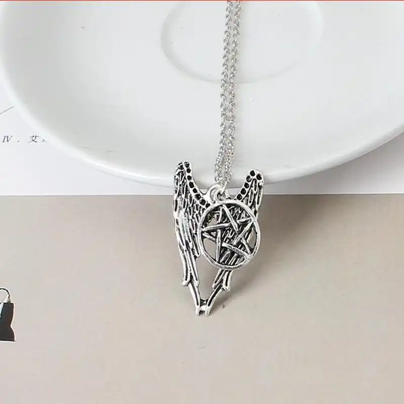 Кулон в виде пентаграммы крыльев Ангела|wings necklace|necklace necklacepentacle necklace |