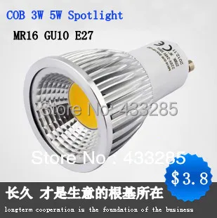 

10X Dimmable gu10 / E27 / GU5.3 / E14 / B22 / MR16 / 3W 4w 5w 7w COB AC85-265V High Power Led Light Bulbs LED spotlight