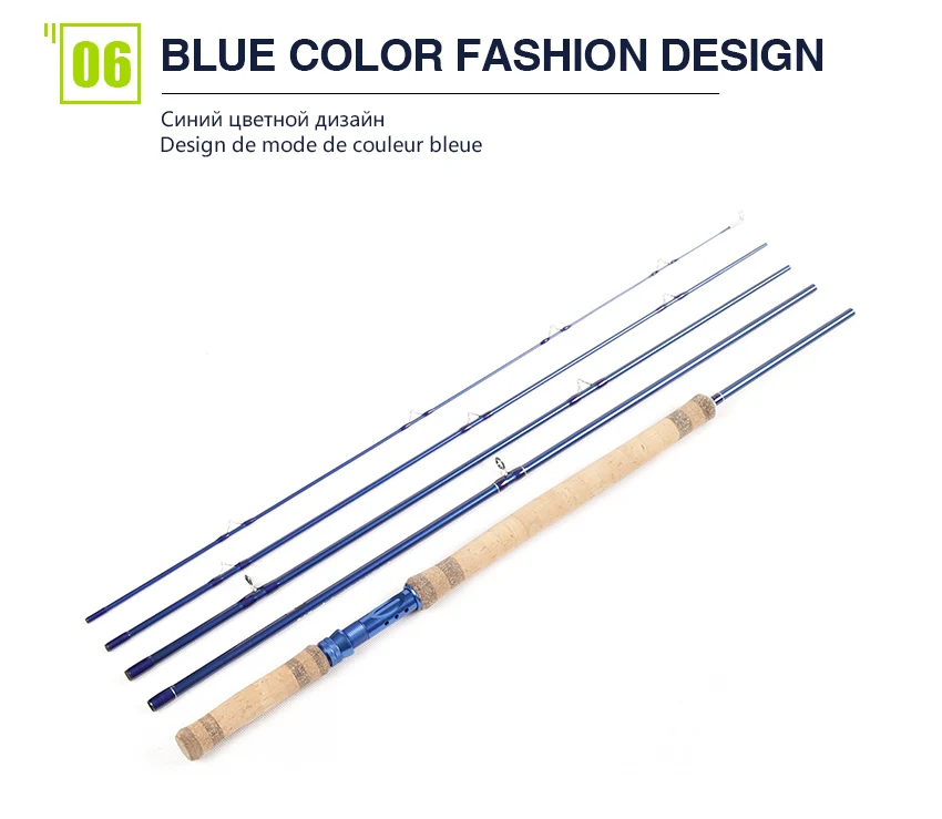 Haste da Mosca Mosca com Extra Vara de Pesca com Mosca Vara de Pesca 2019 Melhorado 5 Seção com Top Ponta Final 11.2ft Olta 6 e 7 # e 8 # e 9 # Água Salgada e água Doce 10 High Quality Esporte e Lazer