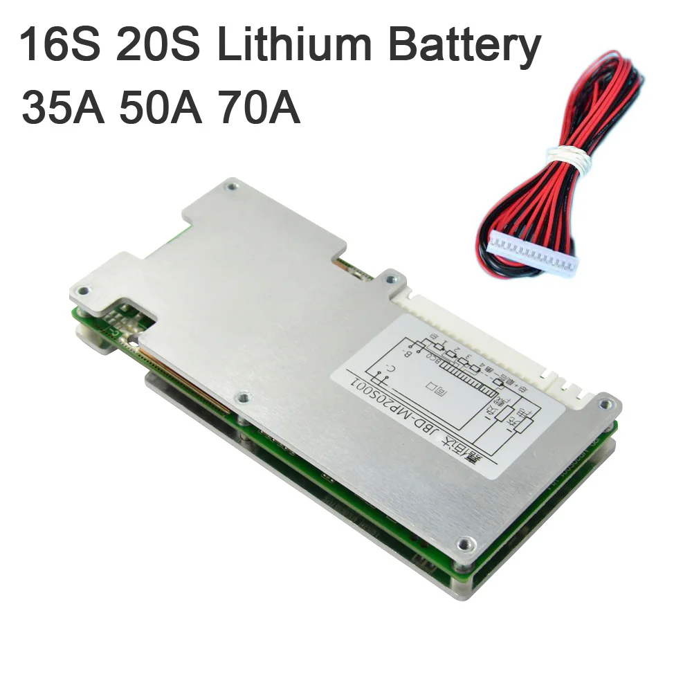 

16S 60V 20S 72V 35A 50A 70A Lithium Battery Protection Board Inverter High Current Balance Circuits 16 20 Cell Lipo Li-ion BMS