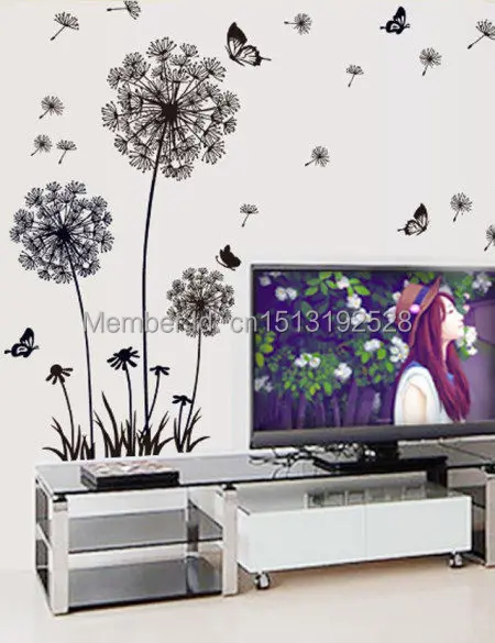 

Free shipping DIY vinyl dandelion wall stick, the sitting room the bedroom window decorates a wall stickers