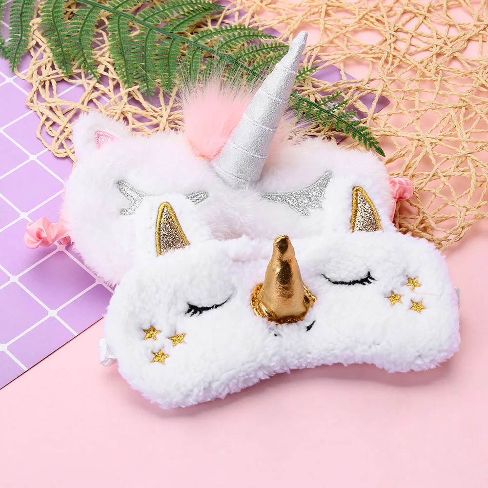 1PC Unicorn Cute Sleeping Mask Eye Shade Cover Patch for Girl Kid Teen Blindfold Travel Makeup Eye Care Tools Night Accessories