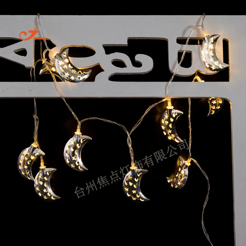 

10 lamp Silver Metallic Star Moon Fairy String Lighting Summer Party Decor Christmas indoor Child Favor Bedroom LED Garden light