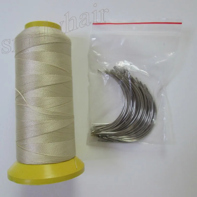 Free-shipping-50pcs-9-0cm-big-length-C-type-Curved-needles-and-1-roll-blonde-color