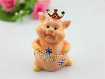 

Enamel Cute Pig Trinket box Small Jewelry Box Wedding Favor