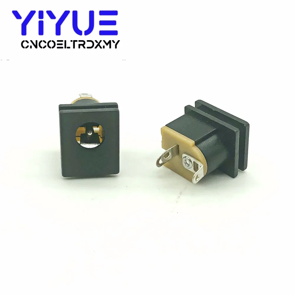 10Pcslot DC Power Socket DC-015 Jack 5.5-2.1 MM Square Panel Mounting 5.5X2.1mm