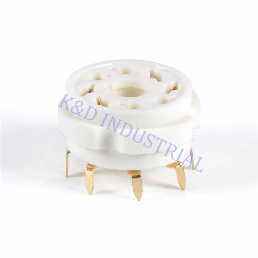 

5pcs PCB Mount 8pin Gold Plate Octal Ceramic Tube Socket 6SN7 KT66 KT88 EL34 PCB