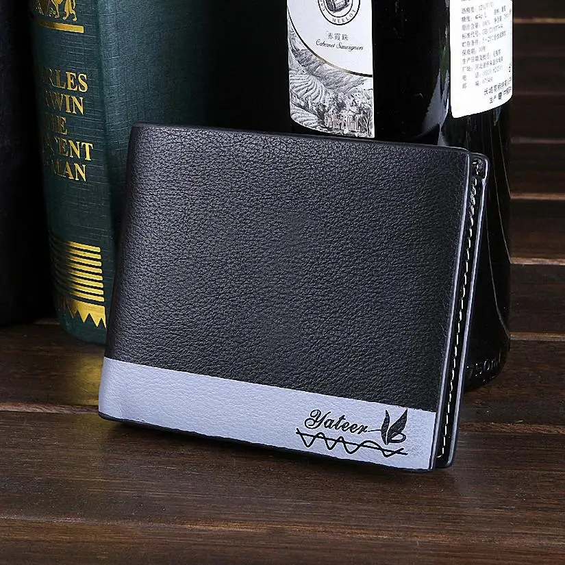 

With coin bag High quality men's leather Wallets men Wholesale short leather wallets card holders purse for men Free Shipping