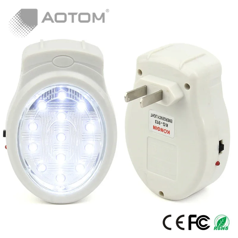 High Quality 2W 13 LED Emergency Light White US Wall Plug Rechargeable
