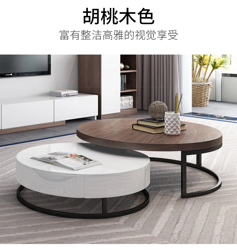 Louis fashion Coffee Tables Multifunctional creative whole glass round Nordic small living room tea TV cabinet combination