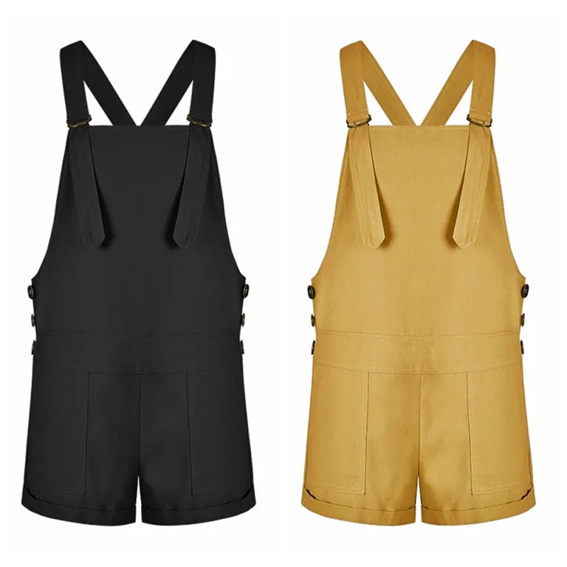 Women Denim Short Overalls Summer Shorts Bib Shortalls