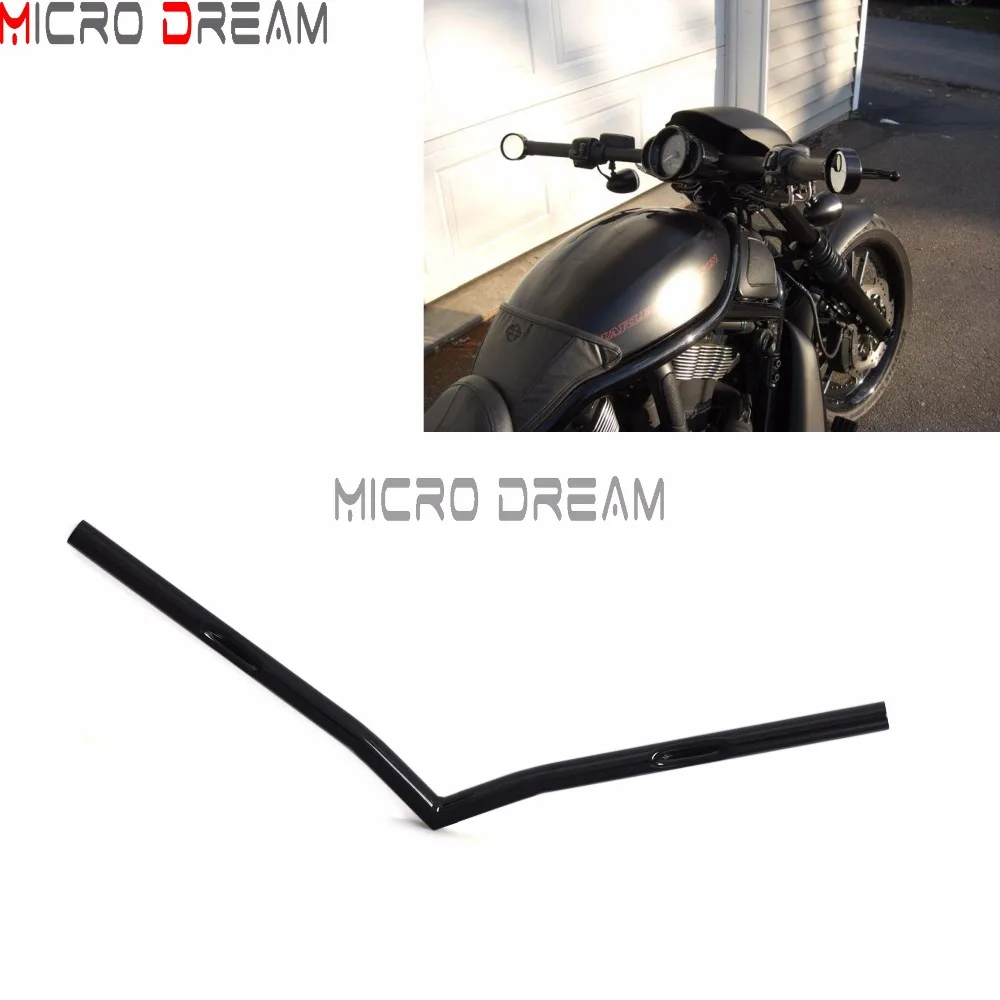 Мотоцикл черный " /25 мм V-Bars руль Универсальный O.D. Стальная откатная ручка для Suzuki Honda Kawasaki Harley FatBob