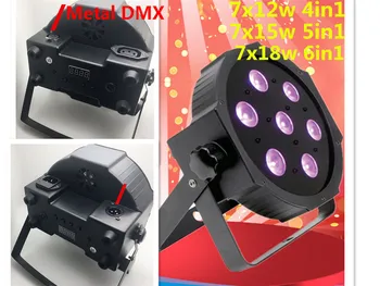 

DJ RGBW RGBWA 7x18W LED Flat SlimPar RGBWA UV Light 6in1 LED DJ Wash Light Stage dmx light lamp dmx controller 6/10 channes