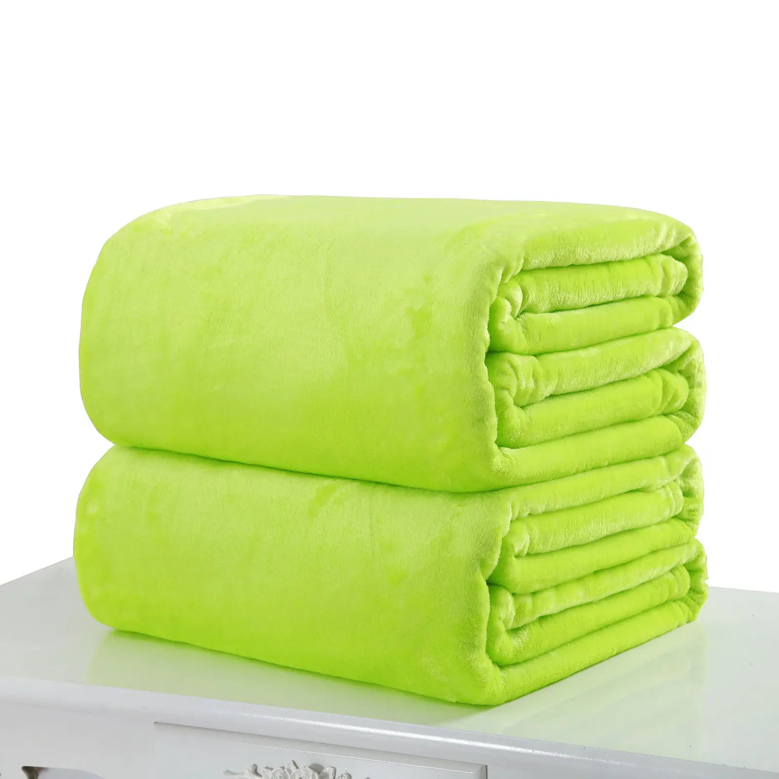 Новое супер мягкое теплое плотное теплое микро плюшевое Флисовое одеяло плед диван постельные принадлежности - Цвет: Зеленый