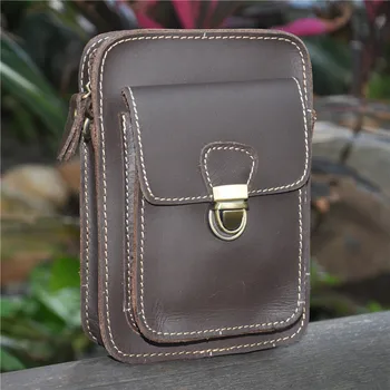 

ALAVCHNV leisure Messenger bag head leather pocket men's shoulder bag leather small bag 1123