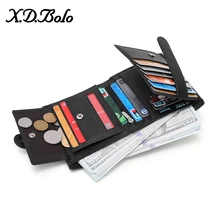 X.D.BOLO Leather Men Wallet Fashion Coin Purse Card Holder Genuine Leather Wallets Men Portomonee Male Clutch Purses For Money falan mule genuine leather men wallets men s purses male clutch bag coin card phone holder fashion wallet purse