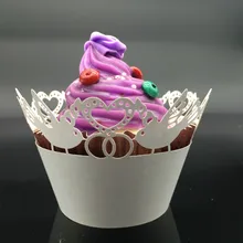 100 шт многоцветная лазерная резка обертка для кексов форма для порционной выпечки полый бумажный торт чашка DIY для выпечки фонданта формы 5zSH165