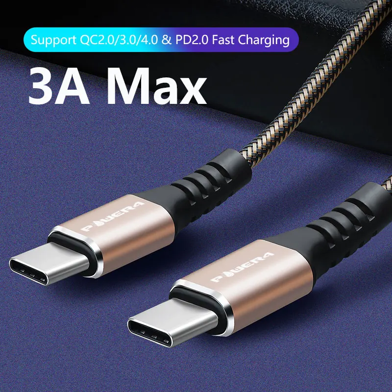 Кабель Power4 3A 2 м USB Type C для Macbook устройство быстрой зарядки провод QC 3 0/4 0 Samsung
