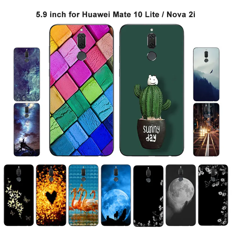 5 9 дюйма для Huawei Nova 2i чехол телефона мягкий силикон Mate 10 Lite гримаса узорчатый
