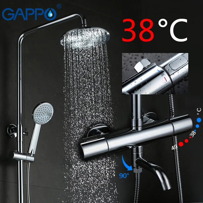 GAPPO ванная комната настенный смеситель для душа набор черный настенный смеситель для душа набор водопад дождь Душ Набор ABS панель 2 массажные струи спа GA2417