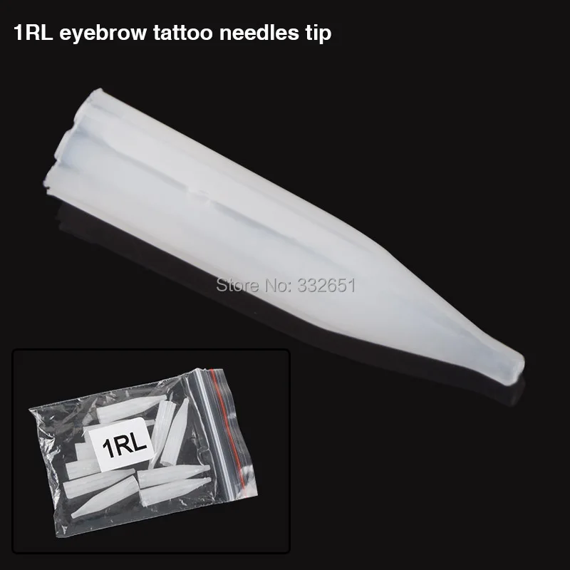 

100pcs Plastic Tattoo Needle Tips 1RL Pre-sterilized Disposable Needle Caps For Permanent Makeup Machine Cap