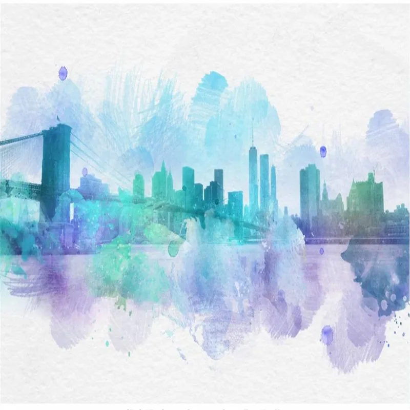 Custom wallpaper mural new Chinese style ink city abstract hand-painted city silhouette background wall - high-grade wall cloth Custom wallpaper mural new Chinese style ink city abstract hand-painted city silhouette background wall - high-grade wall cloth