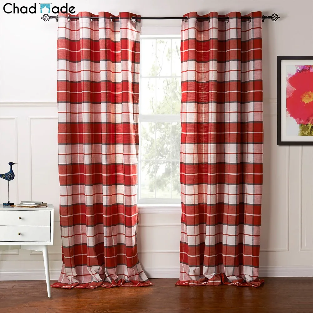 Popular Modern Curtain Materialbuy Cheap Modern Curtain Material - Chadmade Plaid Pattern Polyester Cotton Material Window Curtains For Livingroom Modern Style Decoration Curtain Drape popular modern curtain materialbuy cheap modern curtain material - chadmade plaid pattern polyester cotton material window curtains for livingroom modern style decoration curtain drape