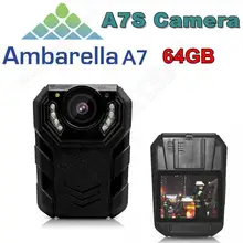 Бесплатная доставка! 64 Г Ambarella A7L50 Super HD 1296 P 2 К Полиции Носить Камера 170 Часов 60fps ИК