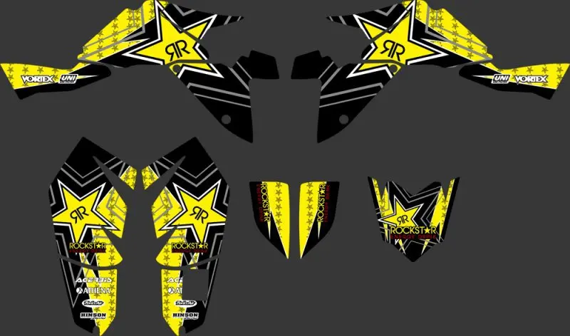 

0352 Yellow Star DECALS STICKERS Graphics Kits for Suzuki LTZ400 2009 2010 2011 2012 ATV LTZ 400