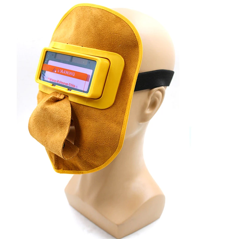 

Protable Leather Solar Auto Darkening Filter Lens Hood Welding Helmet Mask Welder Eyes Leather Mask Welder Goggles