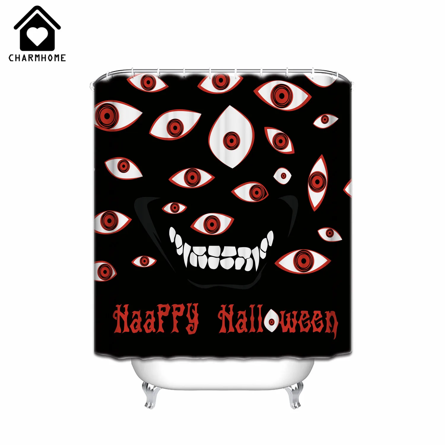 charmhome new horrible eyes waterproof shower curtain halloween bathroom shower curtain decor unique bath curtain with 12 hooks - Halloween Bath Towels charmhome new horrible eyes waterproof shower curtain halloween bathroom shower curtain decor unique bath curtain with 12 hooks - Halloween Bath Towels