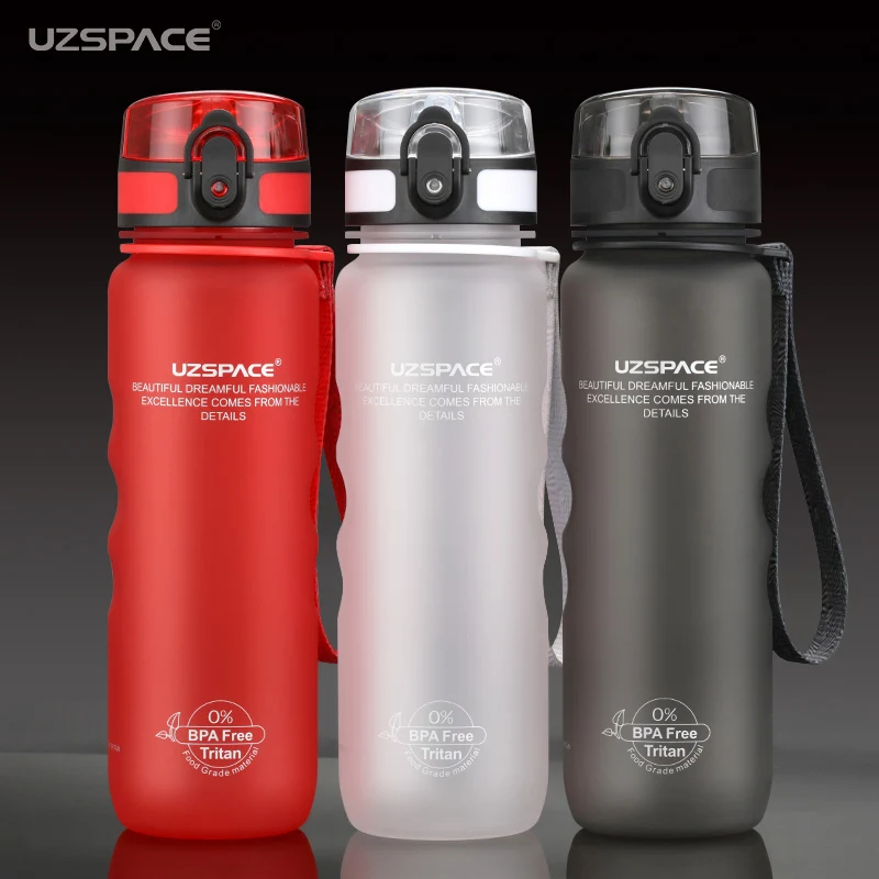

UZSPACE Sports Water Bottles Direct Drink&Straw My Bottle for Water 500ml Portable Leakproof Plastic Drinkware Tritan BPA Free