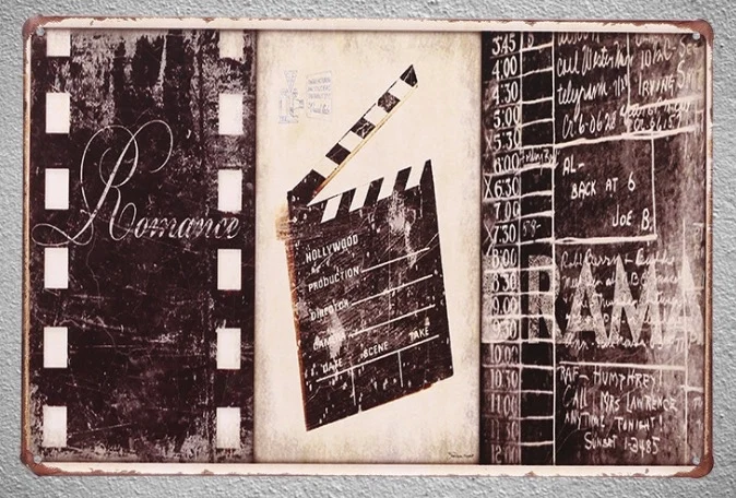 

1 pc Cinema Theatre romance drama Film Tin Plate Sign wall man cave Decoration Man cave Art Poster metal vintage home