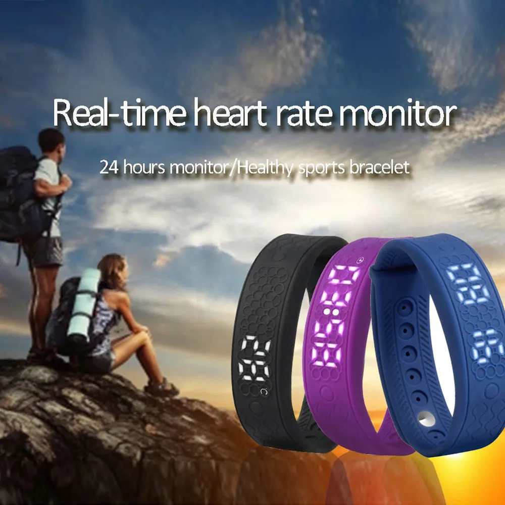 

Men Fashionable Protable Smart Bracelet 3D Pedometer Sleep Tracker Heart rate Monitor fitness watches relogio masculino