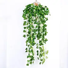 

Artificial Plants Green Ivy Leaves Garland Begonia Watermelon Grape Fake Foliage Plastic Artificial Plants Rattan String S25