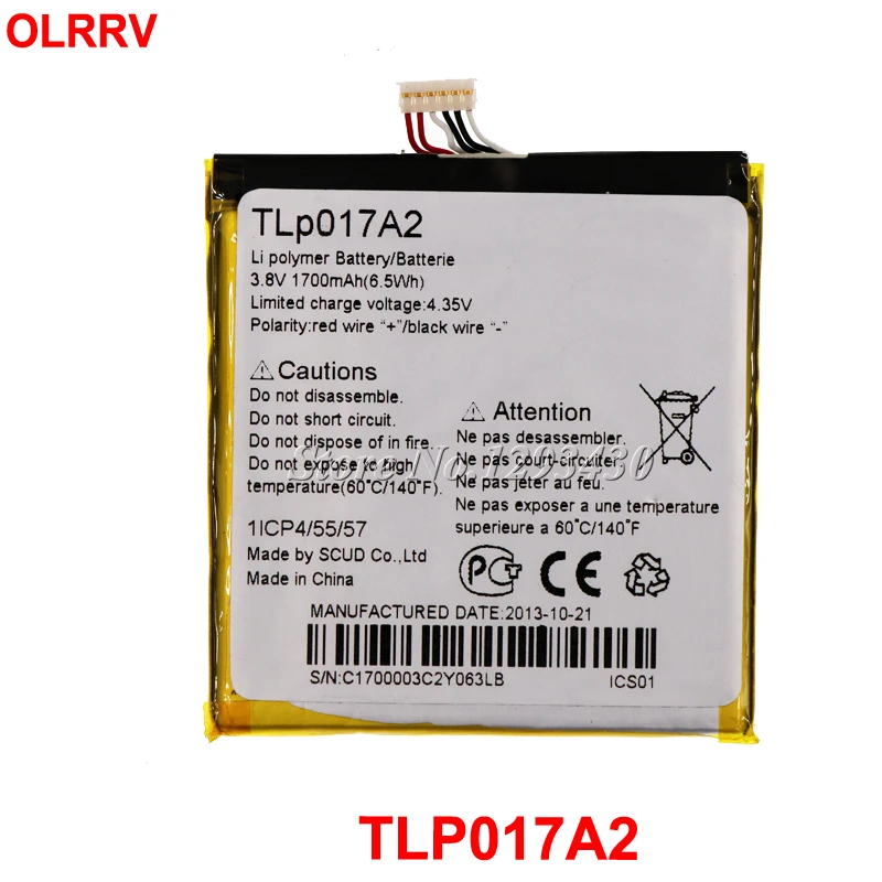 Аккумулятор TLP017A2 для Alcatel One Touch Idol Mini OT 6012D 6012X 6012A 6012 Вт 6012E S530T аккумулятор 1700 мАч |