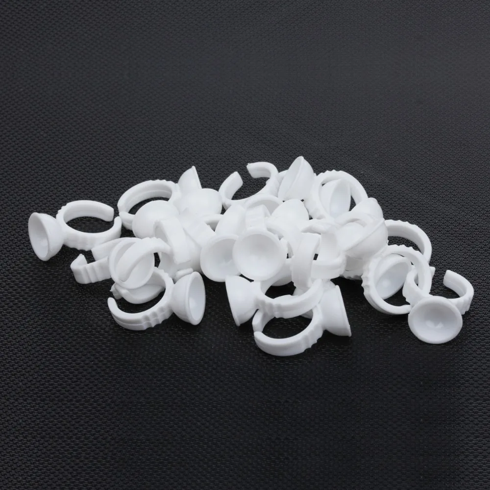 100 pcs/Set Small Glue Ring Adhesive Eyelash Pallet Holder Set